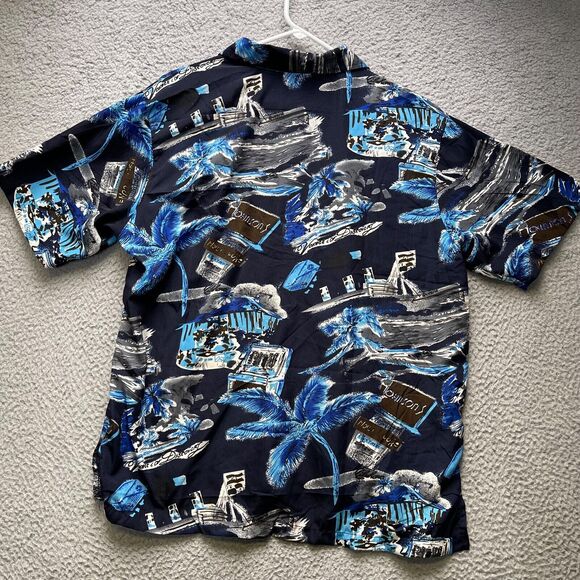 Han Ton Hawaiian Shirt Mens Large Aloha Short Sleeve Button Up - Picture 4 of 12